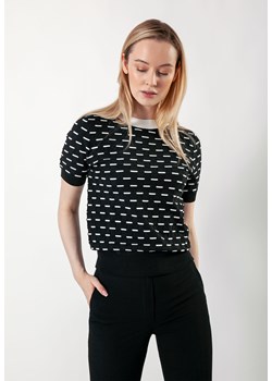 Czarna dzianinowa bluzka z plecionką ze sklepu Molton w kategorii Bluzki damskie - zdjęcie 152472023