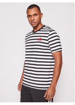 adidas T-Shirt Stripy GK9137 Czarny Regular Fit ze sklepu MODIVO w kategorii T-shirty męskie - zdjęcie 152508180