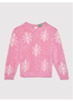 United Colors Of Benetton Sweter 117LQ1147 Różowy Regular Fit ze sklepu MODIVO w kategorii Bluzy i swetry - zdjęcie 152510473