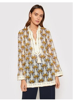 Tory Burch Tunika Printed 87522 Beżowy Regular Fit ze sklepu MODIVO w kategorii Bluzki damskie - zdjęcie 152512470