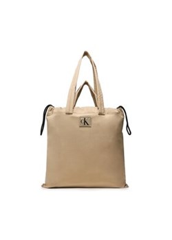Calvin Klein Jeans Torebka City Nylon Sq Rev Tote38 K60K610332 Beżowy ze sklepu MODIVO w kategorii Torby Shopper bag - zdjęcie 152516881