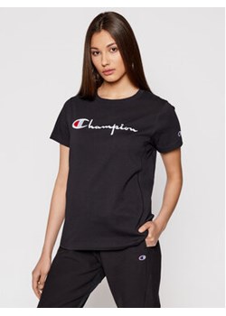 Champion T-Shirt Script Logo 110992 Czarny Heritage Fit ze sklepu MODIVO w kategorii Bluzki damskie - zdjęcie 152521071