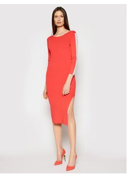 Armani Exchange Sukienka dzianinowa 3KYA1A YMM2Z 1663 Czerwony Slim Fit ze sklepu MODIVO w kategorii Sukienki - zdjęcie 152525021