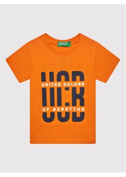 United Colors Of Benetton T-Shirt 3I1XG100G Pomarańczowy Regular Fit ze sklepu MODIVO w kategorii Koszulki niemowlęce - zdjęcie 152531241