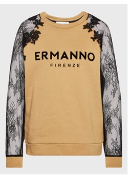 Ermanno Firenze Bluza L028E78 Beżowy Regular Fit ze sklepu MODIVO w kategorii Bluzy damskie - zdjęcie 152535062