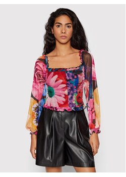 Desigual Bluzka MONSIEUR CHRISTIAN LACROIX Lila 22SWTK98 Kolorowy Slim Fit ze sklepu MODIVO w kategorii Bluzki damskie - zdjęcie 152537770