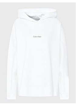 Calvin Klein Curve Bluza Inclu Micro Logo K20K205473 Biały Regular Fit ze sklepu MODIVO w kategorii Bluzy damskie - zdjęcie 152540804