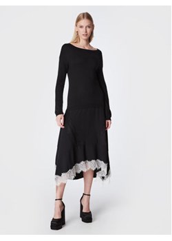TWINSET Sukienka dzianinowa 222TT3283 Czarny Regular Fit ze sklepu MODIVO w kategorii Sukienki - zdjęcie 152542213