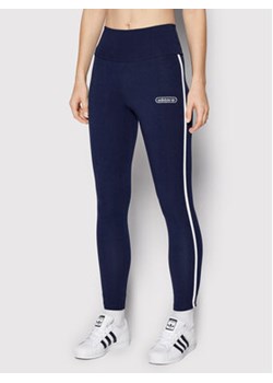 adidas Legginsy HL6586 Granatowy Tight Fit ze sklepu MODIVO w kategorii Spodnie damskie - zdjęcie 152549270