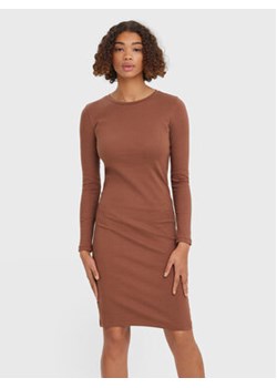 Vero Moda Sukienka dzianinowa Lavender 10270478 Brązowy Slim Fit ze sklepu MODIVO w kategorii Sukienki - zdjęcie 152561812
