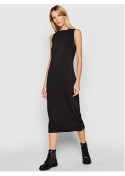KARL LAGERFELD Sukienka codzienna Logo Tape Snap 211W1365 Czarny Slim Fit ze sklepu MODIVO w kategorii Sukienki - zdjęcie 152566572