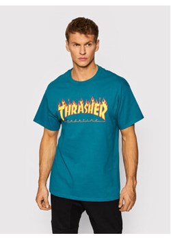 Thrasher T-Shirt Flame Niebieski Regular Fit ze sklepu MODIVO w kategorii T-shirty męskie - zdjęcie 152569510