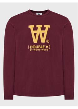 Wood Wood Longsleeve Mel Typo 10235400-2323 Bordowy Regular Fit ze sklepu MODIVO w kategorii T-shirty męskie - zdjęcie 152570774