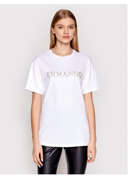 Ermanno Firenze T-Shirt D40EL060EG3 Biały Regular Fit ze sklepu MODIVO w kategorii Bluzki damskie - zdjęcie 152576443