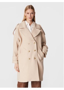 Ba&sh Płaszcz wełniany Monteau Tonio 1H22TONI Beżowy Oversize ze sklepu MODIVO w kategorii Płaszcze damskie - zdjęcie 152578703