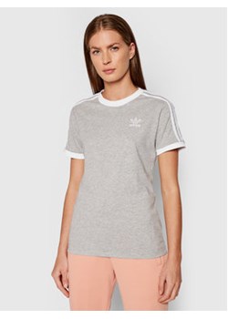 adidas T-Shirt adicolor Classics 3-Stripes H33576 Szary Standard Fit ze sklepu MODIVO w kategorii Bluzki damskie - zdjęcie 152584502