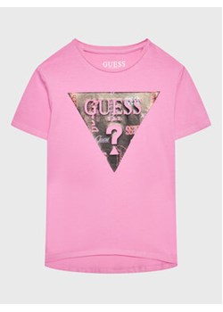 Guess T-Shirt J3RI32 K6YW1 Różowy Regular Fit ze sklepu MODIVO w kategorii Bluzki dziewczęce - zdjęcie 152585043