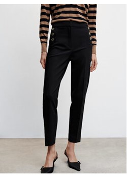 Mango Spodnie materiałowe Botones 47014762 Czarny Slim Fit ze sklepu MODIVO w kategorii Spodnie damskie - zdjęcie 152600684