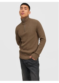 Jack&Jones PREMIUM Sweter Perfect 12216768 Brązowy Slim Fit ze sklepu MODIVO w kategorii Swetry męskie - zdjęcie 152615860