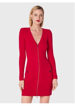 Elisabetta Franchi Sukienka dzianinowa AM-65T-26E2-V550 Czerwony Slim Fit ze sklepu MODIVO w kategorii Sukienki - zdjęcie 152620204