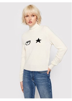 Chiara Ferragni Golf 71CBFM02 Beżowy Regular Fit ze sklepu MODIVO w kategorii Swetry damskie - zdjęcie 152627484