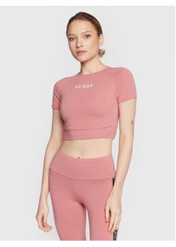 Guess T-Shirt Aline V3RP16 KABR0 Różowy Slim Fit ze sklepu MODIVO w kategorii Bluzki damskie - zdjęcie 152628480