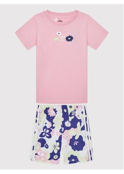 adidas Komplet t-shirt i spodenki Flower Print HC1949 Różowy Regular Fit ze sklepu MODIVO w kategorii Komplety dziewczęce - zdjęcie 152642512