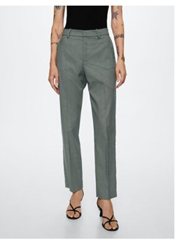 Mango Spodnie materiałowe Borecuad 37005133 Zielony Regular Fit ze sklepu MODIVO w kategorii Spodnie damskie - zdjęcie 152644313