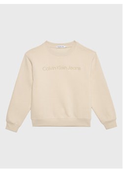 Calvin Klein Jeans Bluza Embroidery Logo IB0IB01562 Beżowy Regular Fit ze sklepu MODIVO w kategorii Bluzy chłopięce - zdjęcie 152645160