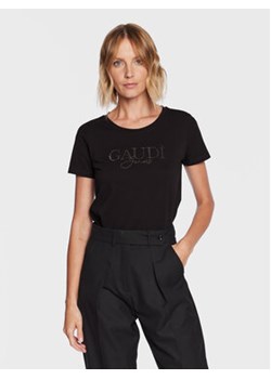 Gaudi Jeans T-Shirt 311BD64053 Czarny Regular Fit ze sklepu MODIVO w kategorii Bluzki damskie - zdjęcie 152649072