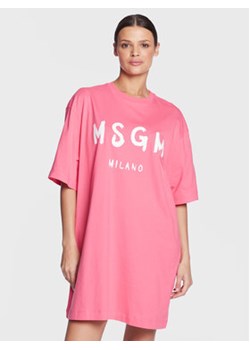 MSGM Sukienka codzienna 3441MDA510 237002 Różowy Regular Fit ze sklepu MODIVO w kategorii Sukienki - zdjęcie 152650532