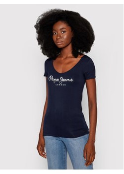 Pepe Jeans T-Shirt Belinda PL504978 Granatowy Regular Fit ze sklepu MODIVO w kategorii Bluzki damskie - zdjęcie 152658061