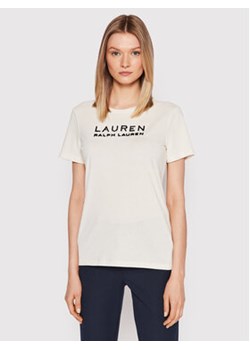 Lauren Ralph Lauren T-Shirt 200871850001 Beżowy Regular Fit ze sklepu MODIVO w kategorii Bluzki damskie - zdjęcie 152658813