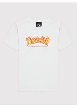Thrasher T-Shirt Flame Logo Biały Regular Fit ze sklepu MODIVO w kategorii T-shirty chłopięce - zdjęcie 152669870