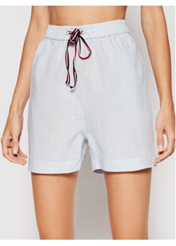 Tommy Hilfiger Szorty materiałowe Abo Linen WW0WW32436 Niebieski Regular Fit ze sklepu MODIVO w kategorii Szorty - zdjęcie 152677594