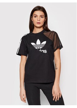 adidas T-Shirt adicolor Split Trefoil HC7039 Czarny Regular Fit ze sklepu MODIVO w kategorii Bluzki damskie - zdjęcie 152681002