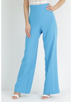 Niebieskie Spodnie Szerokie High Waist Iners ze sklepu Born2be Odzież w kategorii Spodnie damskie - zdjęcie 152694952