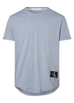 Calvin Klein Jeans T-shirt męski Mężczyźni Dżersej jasnoniebieski jednolity ze sklepu vangraaf w kategorii T-shirty męskie - zdjęcie 152696264
