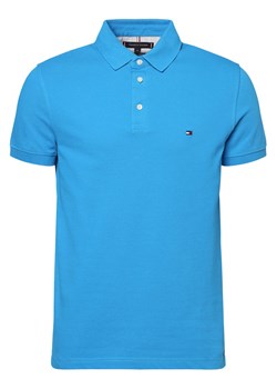 Tommy Hilfiger Męska koszulka polo Mężczyźni Bawełna niebieski jednolity ze sklepu vangraaf w kategorii T-shirty męskie - zdjęcie 152696354