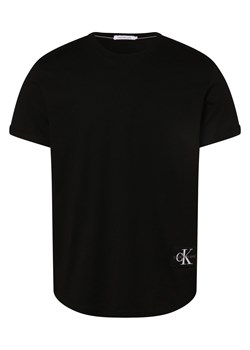 Calvin Klein Jeans T-shirt męski Mężczyźni Bawełna czarny jednolity ze sklepu vangraaf w kategorii T-shirty męskie - zdjęcie 152696373