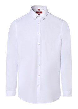 Finshley & Harding London Koszula męska Mężczyźni Slim Fit biały jednolity kołnierzyk kent ze sklepu vangraaf w kategorii Koszule męskie - zdjęcie 152696782