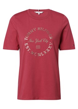 Tommy Hilfiger T-shirt damski Kobiety Dżersej malinowy nadruk ze sklepu vangraaf w kategorii Bluzki damskie - zdjęcie 152697304