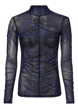 HUGO Damska koszulka z długim rękawem Kobiety Sztuczne włókno błękit królewski wzorzysty ze sklepu vangraaf w kategorii Bluzki damskie - zdjęcie 152697394