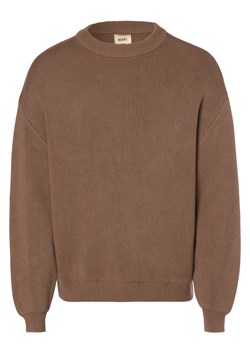 Redefined Rebel Sweter męski Mężczyźni Bawełna brązowy jednolity ze sklepu vangraaf w kategorii Swetry męskie - zdjęcie 152697424