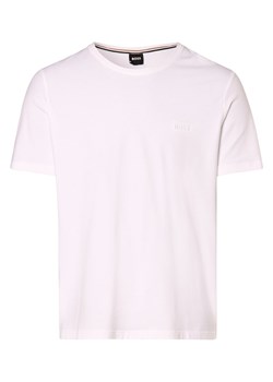 BOSS Męska koszulka od piżamy Mężczyźni Bawełna biały jednolity ze sklepu vangraaf w kategorii Piżamy męskie - zdjęcie 152697510