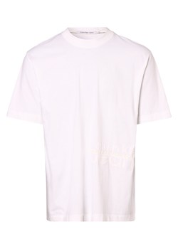Calvin Klein Jeans T-shirt męski Mężczyźni Bawełna biały nadruk ze sklepu vangraaf w kategorii T-shirty męskie - zdjęcie 152698320