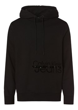 Calvin Klein Jeans Męska bluza z kapturem Mężczyźni Materiał dresowy czarny nadruk ze sklepu vangraaf w kategorii Bluzy męskie - zdjęcie 152698322