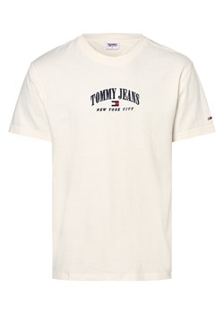 Tommy Jeans T-shirt męski Mężczyźni Bawełna écru jednolity ze sklepu vangraaf w kategorii T-shirty męskie - zdjęcie 152698370