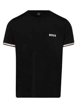 BOSS Green T-shirt męski Mężczyźni czarny jednolity ze sklepu vangraaf w kategorii T-shirty męskie - zdjęcie 152699000