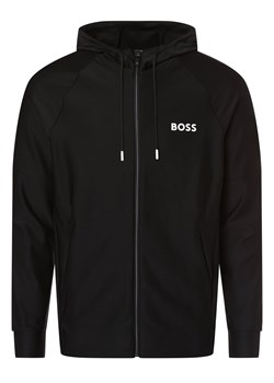 BOSS Green Męska kurtka z kapturem Mężczyźni Sztuczne włókno czarny jednolity ze sklepu vangraaf w kategorii Kurtki męskie - zdjęcie 152699023